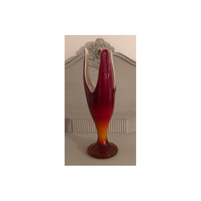 Retro-Vase / Vase mundgeblasen aus den 60ern / Designstück Glas